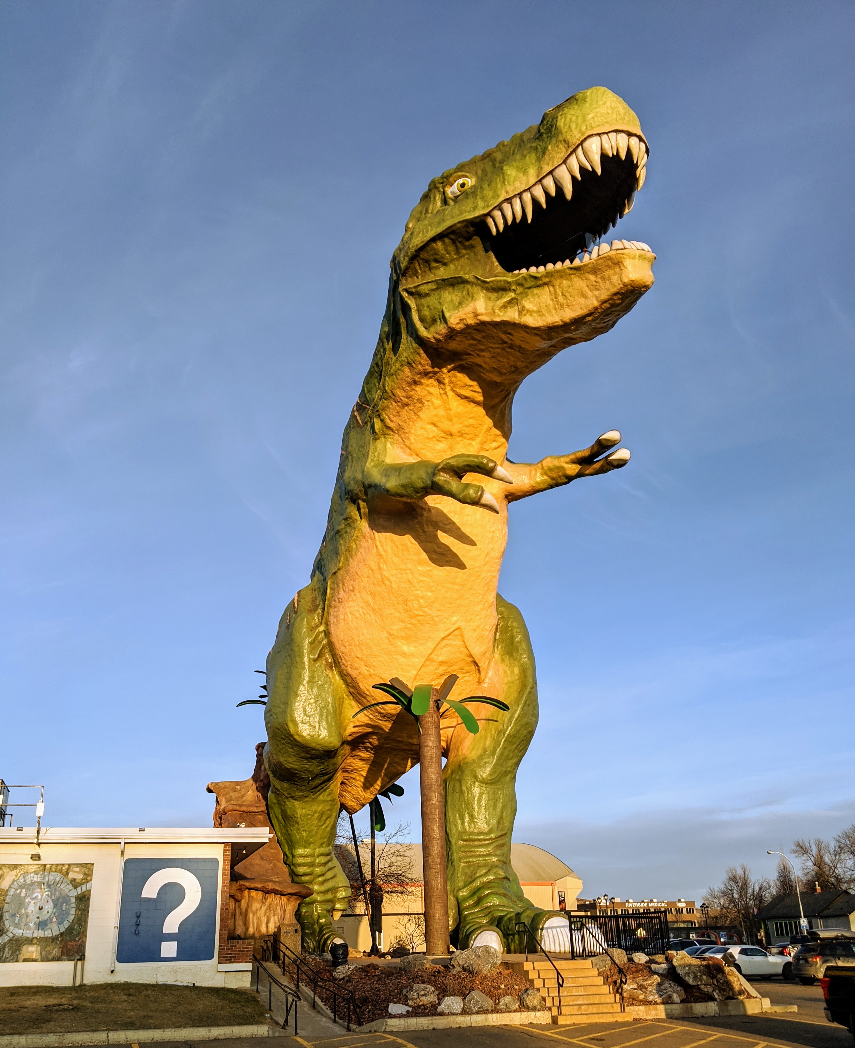 a large t-rex statue