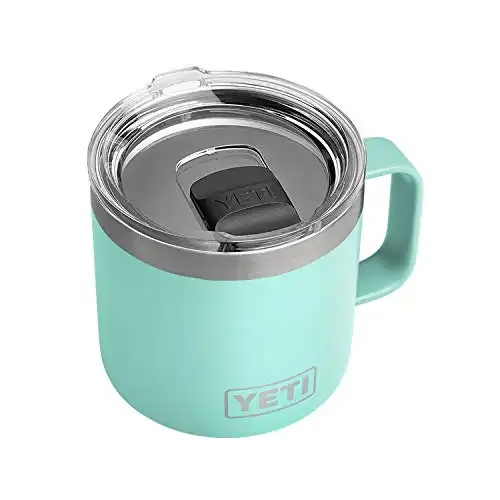 YETI Rambler 14 oz Mug, Vacuum Insulated, Stainless Steel with MagSlider Lid, Seafoam