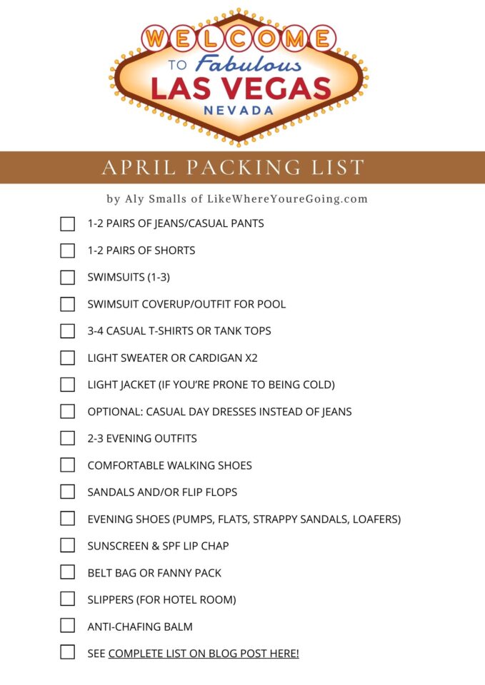 What To Pack For Las Vegas In April (+ Free Packing List Pdf)