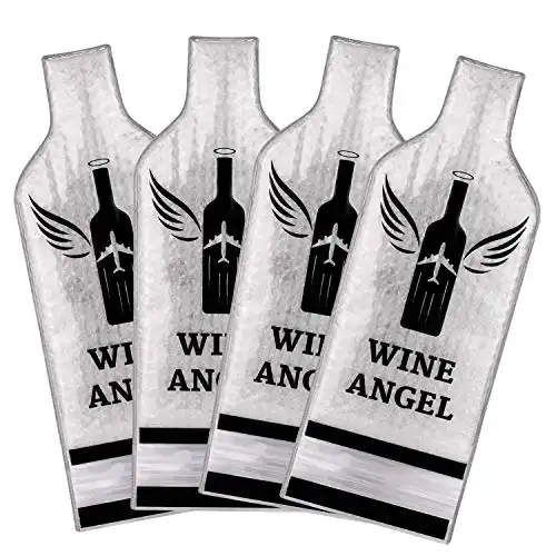 [UPGRADED PROTECTION] 4 Set (8 pcs) Reusable Wine Bags for Travel, Wine Protector Sleeve Case, Airplane Car Cruise TRIPLE Luggage Leak-proof Safety Impact Resist