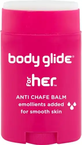 Body Glide For Her Anti Chafe Balm: anti chafing stick, Prevent rubbing leading to chafing, raw skin, & irritation. Use for arm, chest, bra, butt, groin, & thigh