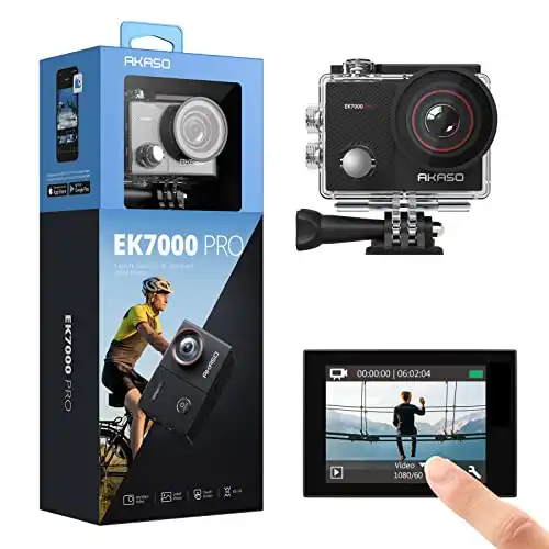 Best GoPro Alternative - EK7000 Pro 4K Action Camera with Touch Screen,131ft Waterproof & Underwater Camera with Helmet Accessories Kit