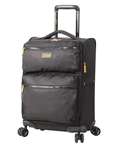 LUCAS Ultra Lightweight Carry On - Softside 20 Inch Expandable Luggage - Small Rolling Bag Fits Most Airline Compartments