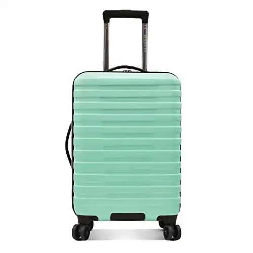 U.S. Traveler Boren Polycarbonate Hardside Rugged Travel Suitcase Luggage with 8 Spinner Wheels, Aluminum Handle, Mint, Carry-on 22-Inch, USB Port