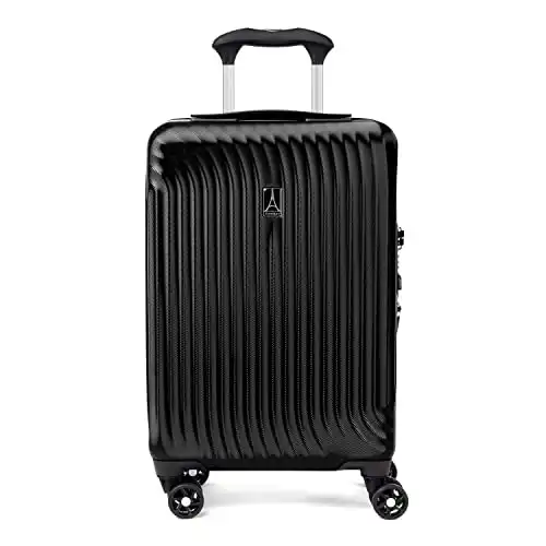 Travelpro Maxlite Air Hardside Expandable Carry on Luggage, 8 Spinner Wheels, Lightweight Hard Shell Polycarbonate Suitcase, Black, Compact Carry On 20-Inch